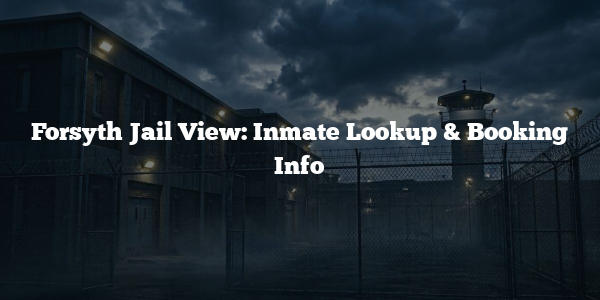 Forsyth Jail View: Inmate Lookup & Booking Info